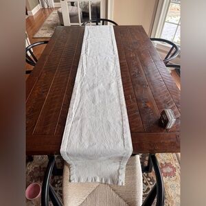 Classic Cream Linen Table Runner